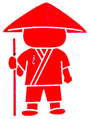 Rotes Wegweiser Männchen